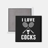 Ik hou van shuttles grappige badminton vader magneet (Voorkant / Achterkant)
