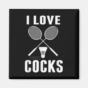 Ik hou van shuttles grappige badminton vader magneet
