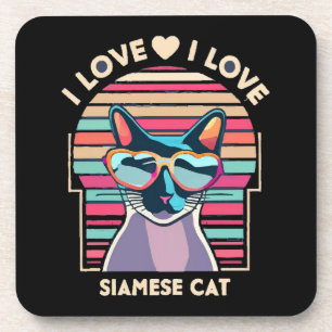 Ik hou van Siamese kat Bier Onderzetter