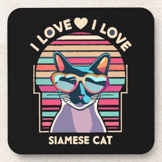 Ik hou van Siamese kat Bier Onderzetter (Voorkant)
