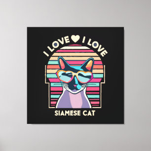 Ik hou van Siamese kat Canvas Afdruk