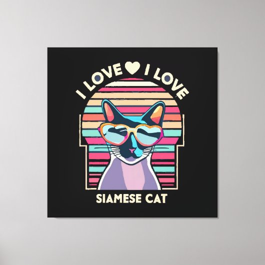 Ik hou van Siamese kat Canvas Afdruk (Voorkant)