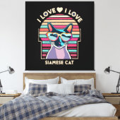 Ik hou van Siamese kat Canvas Afdruk (Insitu (Slaapkamer))