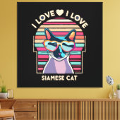 Ik hou van Siamese kat Canvas Afdruk (Insitu (Woonkamer))