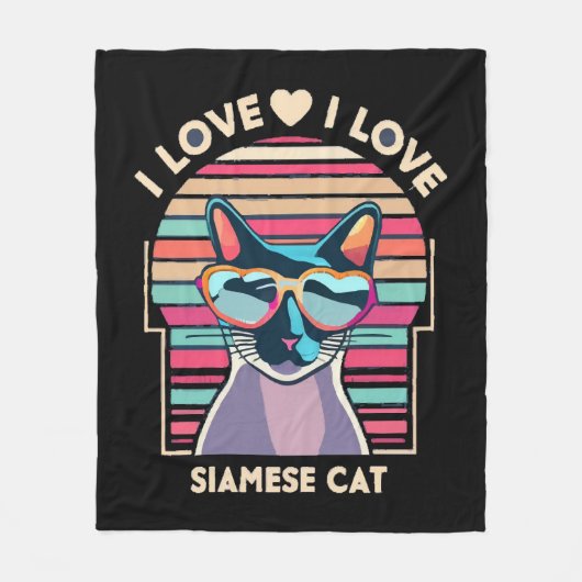 Ik hou van Siamese kat Fleece Deken (Voorkant)
