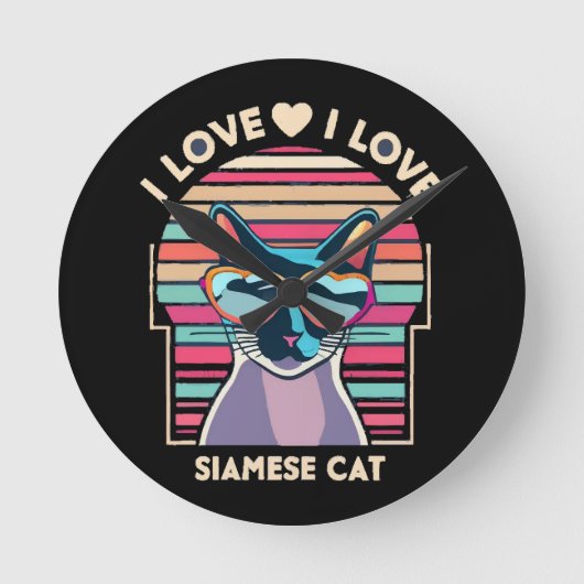 Ik hou van Siamese kat Ronde Klok (Voorkant)