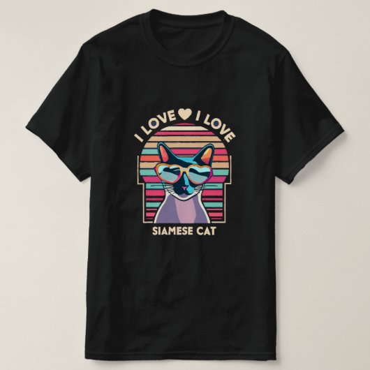 Ik hou van Siamese kat T-shirt (Design voorkant)