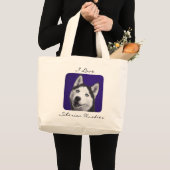 Ik hou van Siberian Huskies Jumbo Canvas Totebag Grote Tote Bag (Voorkant (product))