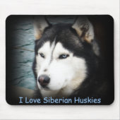 Ik hou van Siberische Huskies Muismat (Voorkant)