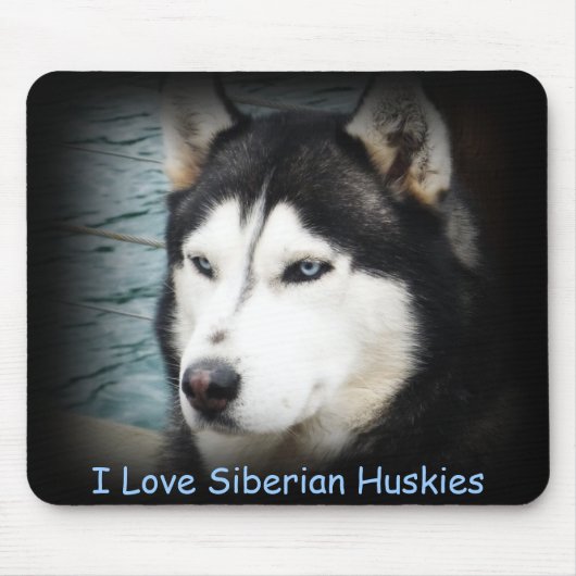 Ik hou van Siberische Huskies Muismat (Voorkant)