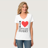 Ik hou van Siberische husky T-shirt (Voorkant volledig)