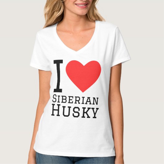 Ik hou van Siberische husky T-shirt (Voorkant)