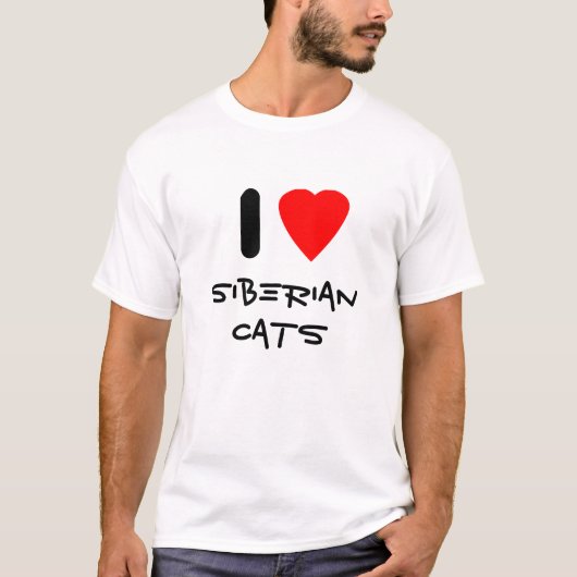 Ik hou van Siberische katten T-shirt (Voorkant)