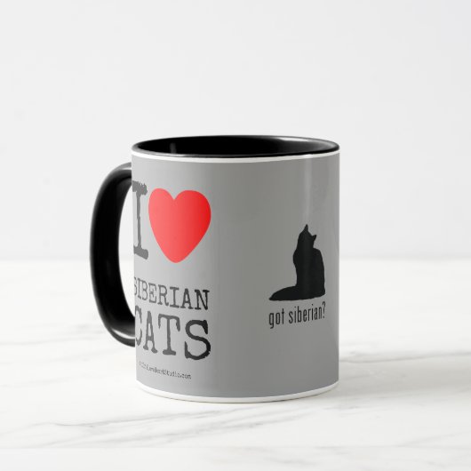 Ik hou van Siberische kattenkoffiebeker Mok (Voorkant links)