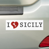 Ik hou van Sicilië bumpersticker (Op auto)