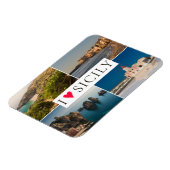Ik hou van Sicilië fotocollage souvenir Magneet (Linkerzijde)
