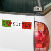 Ik hou van Sicilië Vlag Bumpersticker (Op Truck)