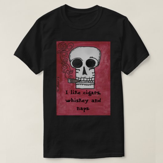Ik hou van sigaren, whisky en kranen t-shirt (Design voorkant)
