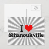 Ik hou van Sihanoukville, Cambodja Briefkaart (Voorkant / Achterkant)