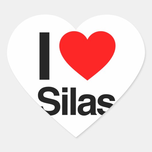 ik hou van silas hart sticker (Voorkant)