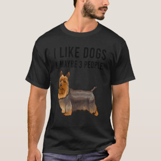 Ik hou van Silky Terrier Dogs en misschien 3 mense T-shirt