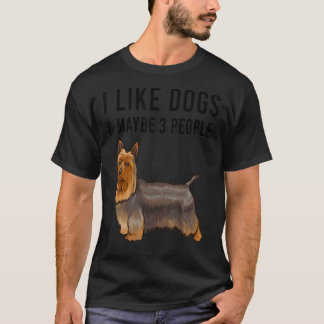 Ik hou van Silky Terrier Dogs en misschien 3 mense T-shirt