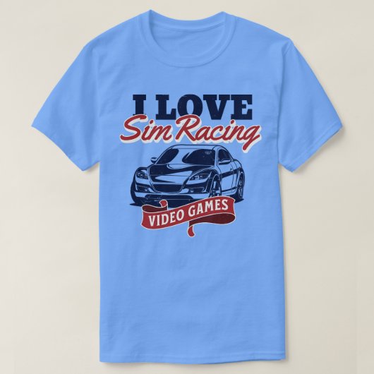 Ik hou van Sim Racing-videospellen T-shirt (Design voorkant)