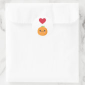Ik hou van Sinaasappels Ronde Sticker (Tas)