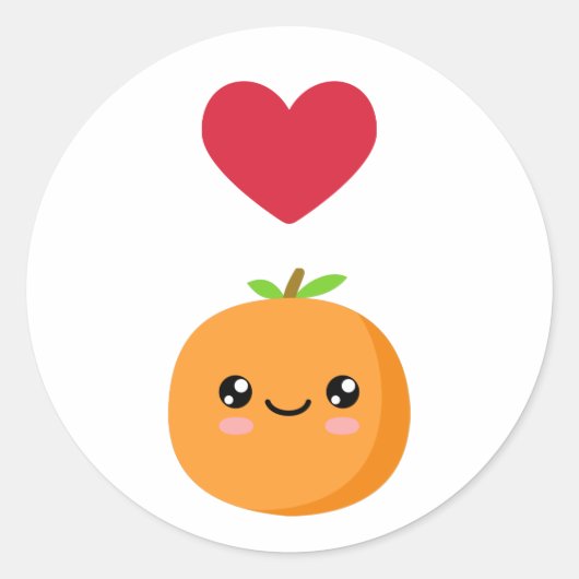 Ik hou van Sinaasappels Ronde Sticker (Voorkant)