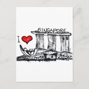 Ik hou van Singapore Briefkaart