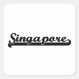Ik hou van Singapore Classic Design Vierkante Sticker