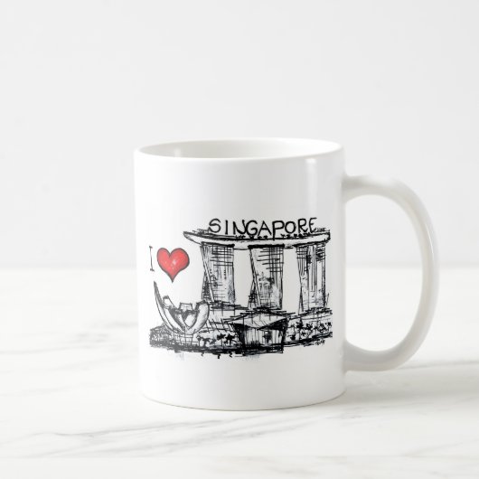 Ik hou van Singapore Koffiemok (Rechts)
