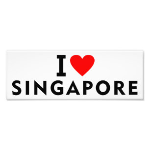 Ik hou van Singapore land zoals hart reizen toeris Foto Afdruk
