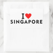 Ik hou van Singapore land zoals hart reizen toeris Rechthoekige Sticker (Tas)