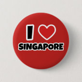 Ik hou van Singapore Ronde Button 5,7 Cm (Voorkant)