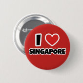 Ik hou van Singapore Ronde Button 5,7 Cm (Voorkant /achterkant)