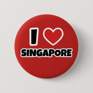 Ik hou van Singapore Ronde Button 5,7 Cm