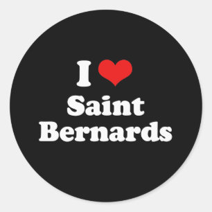 Ik hou van Sint Bernards Ronde Sticker