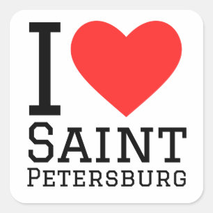 Ik hou van Sint-Petersburg Vierkante Sticker
