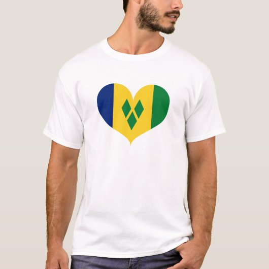 Ik hou van Sint Vicent en de Grenadines vlag T-shirt (Voorkant)