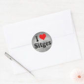 Ik hou van Sitges, Spanje. Me Encanta Sitges, Span Ronde Sticker (Envelop)