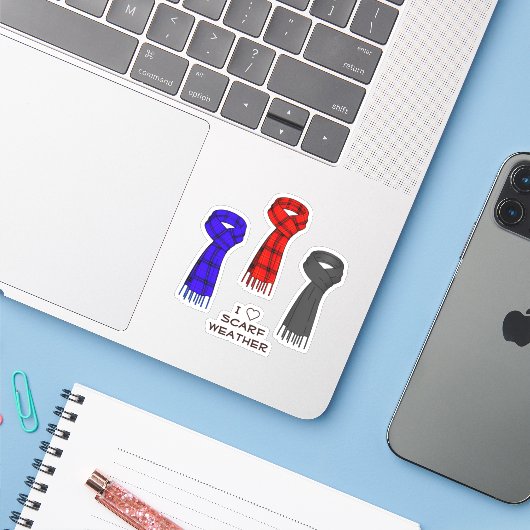 Ik hou van sjaals! sticker (Laptop met iPhone)