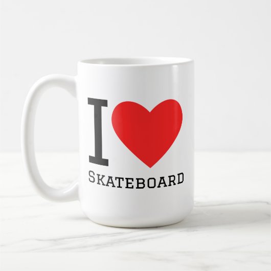 Ik hou van skateboard koffiemok (Links)