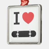 Ik hou van skateboarden metalen ornament (Links)