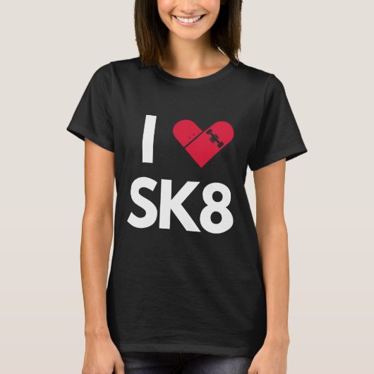 Ik hou van Skateboarden T-shirt (Voorkant)