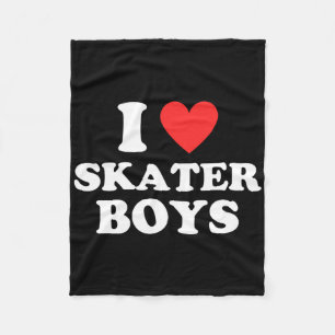 Ik hou van Skater Boys Funny Skateboarding Egirl E Fleece Deken