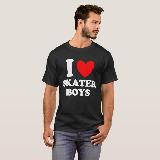 Ik hou van skaterboys t-shirt (Voorkant volledig)