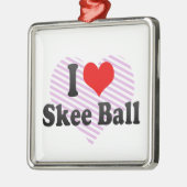 Ik hou van Skee Ball Metalen Ornament (Links)