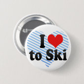 Ik hou van Ski Ronde Button 5,7 Cm (Voorkant /achterkant)