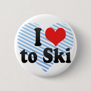 Ik hou van Ski Ronde Button 5,7 Cm